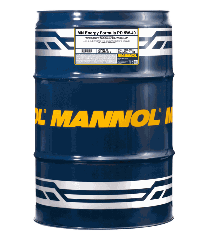 Mannol Energy Formula PD 5W-40, vat van 60 liter